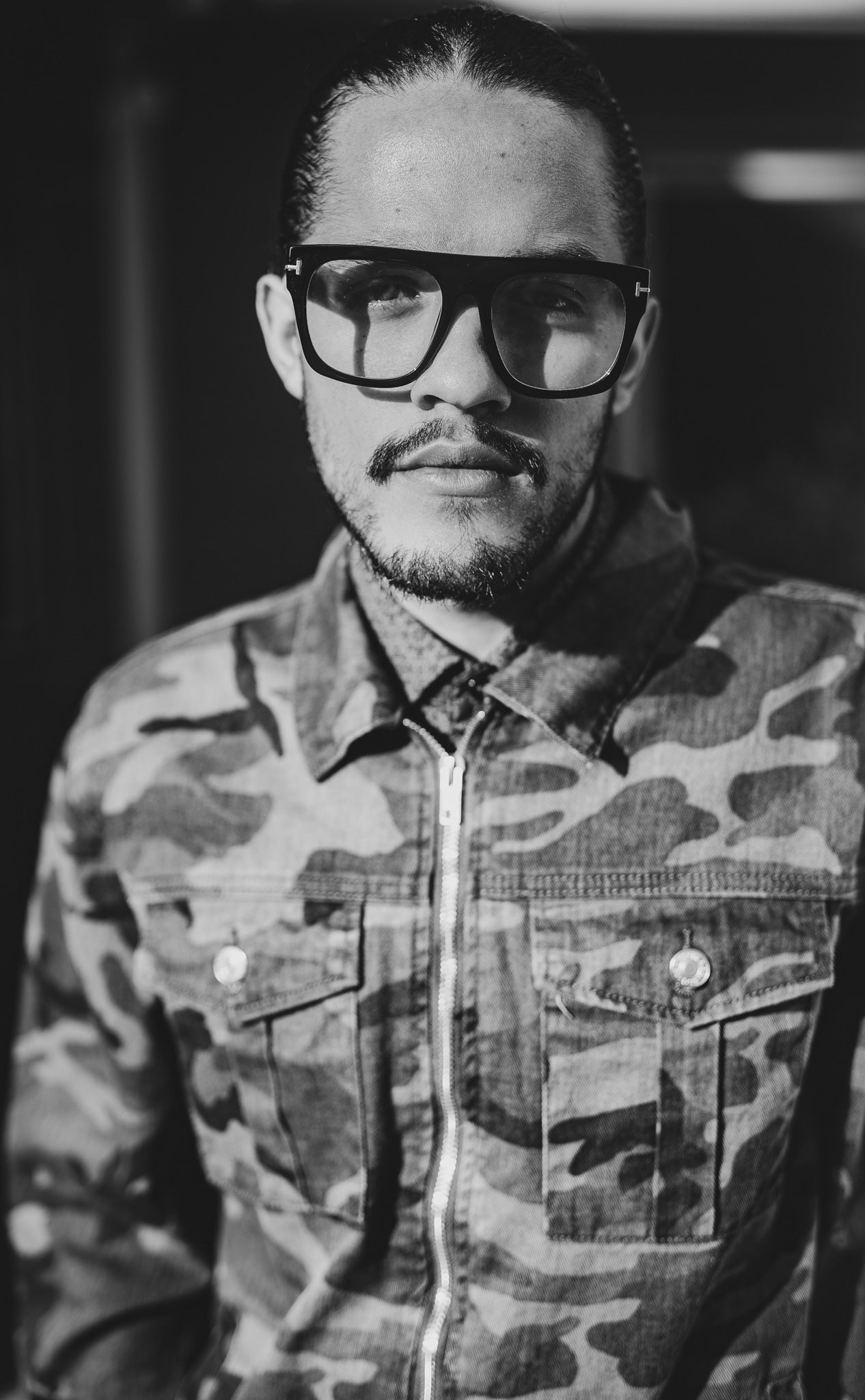 Black Human Camouflage Jean Jacket