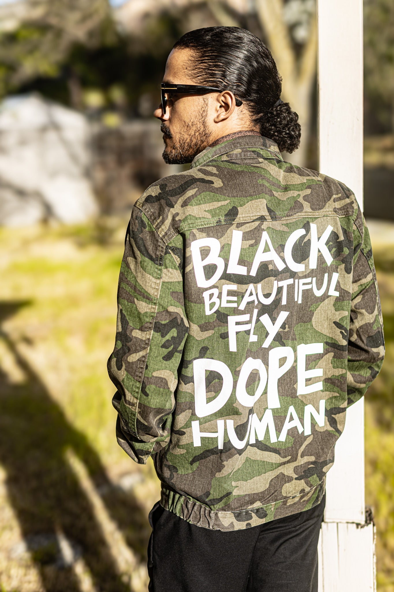 Black Human Camouflage Jean Jacket