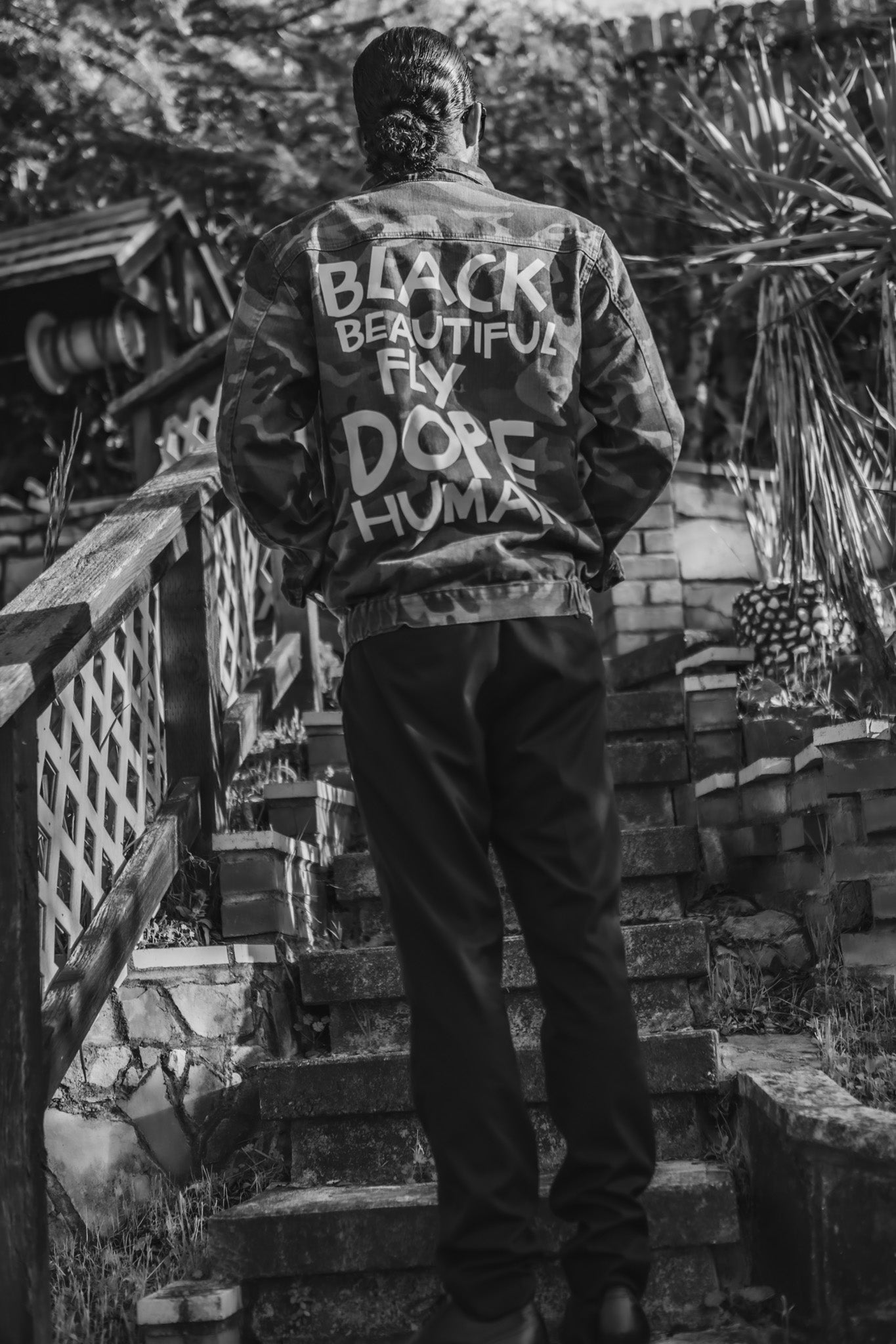 Black Human Camouflage Jean Jacket