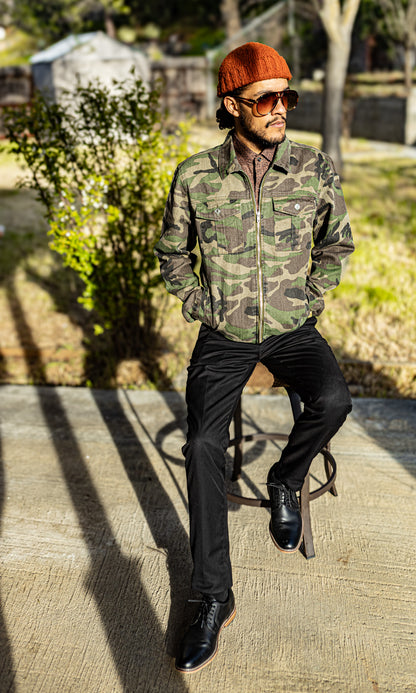 Black Human Camouflage Jean Jacket