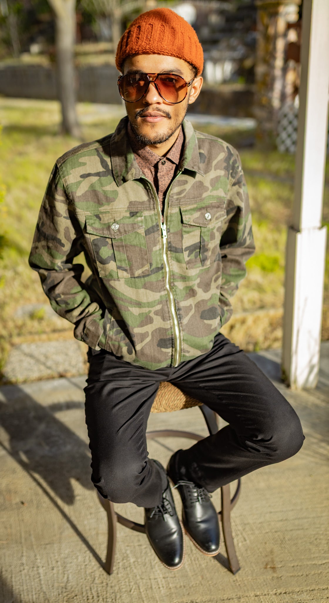 Black Human Camouflage Jean Jacket