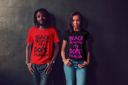 Black Human Women's Off The Shoulder T- Shirt Pink