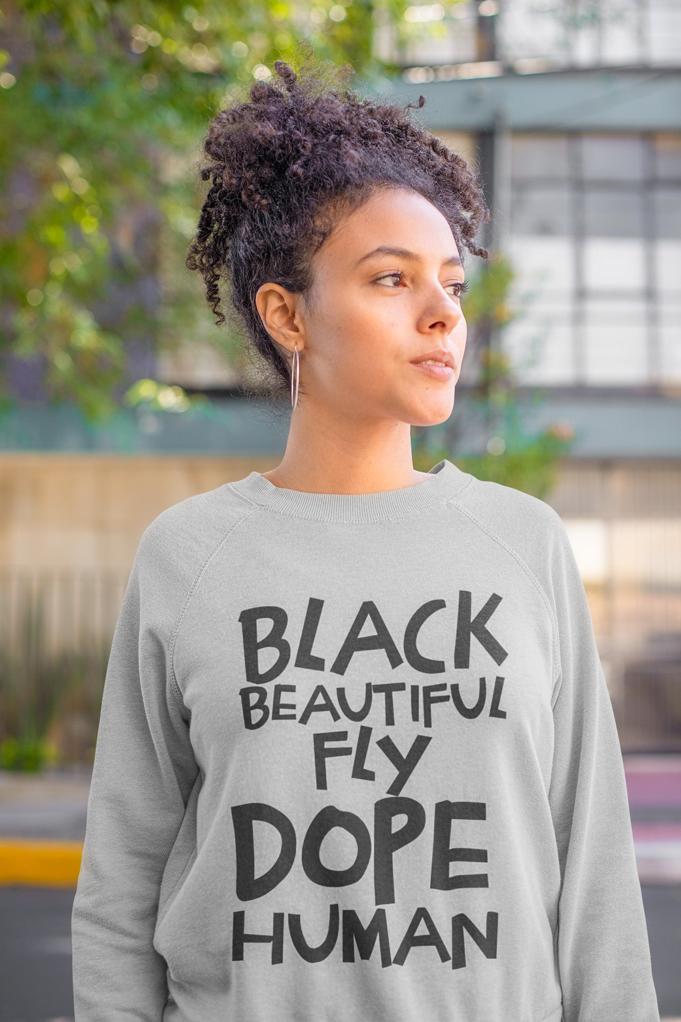 Black Human Unisex Premium Crewneck Sweatshirt