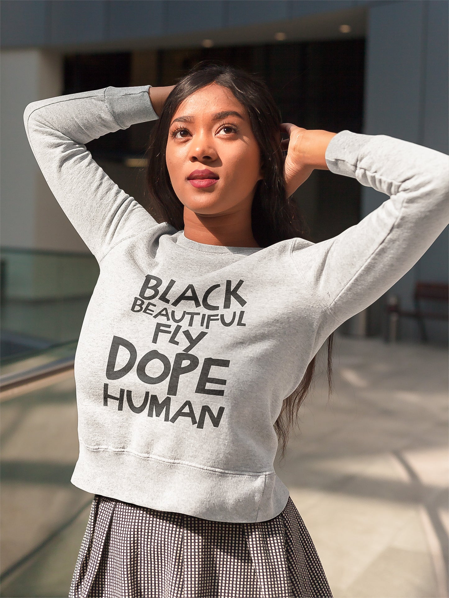 Black Human Unisex Premium Crewneck Sweatshirt