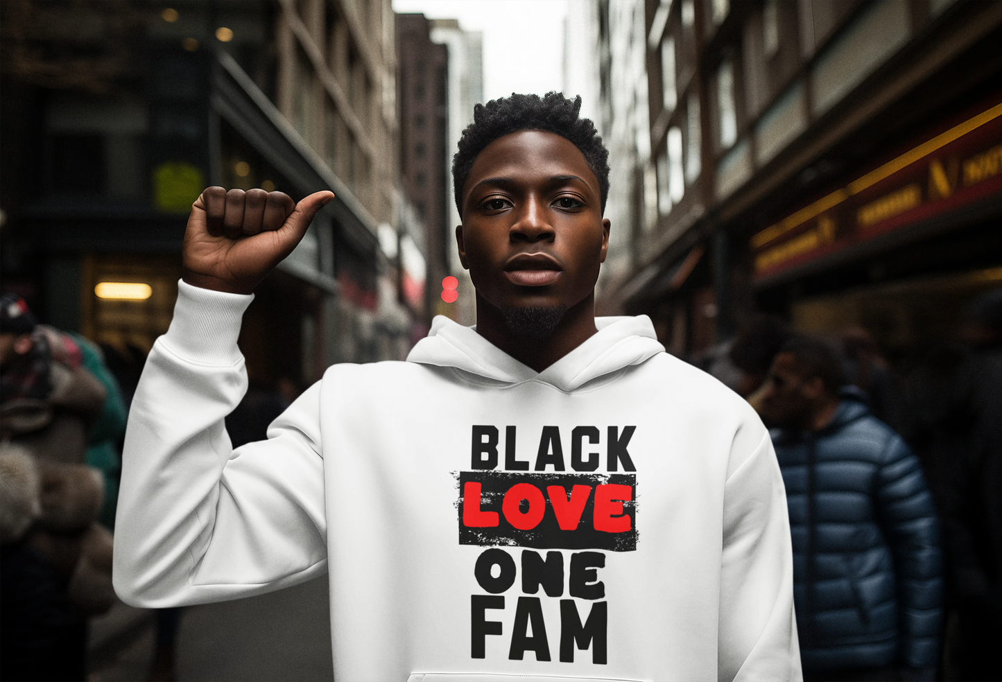 Black Love One Fam  Premium Unisex Hoodie