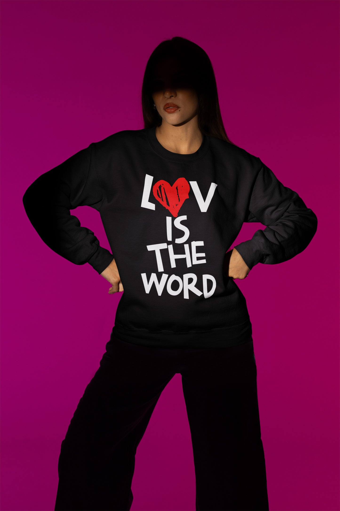 Love Is The Word Unisex Premium Crewneck Sweatshirt