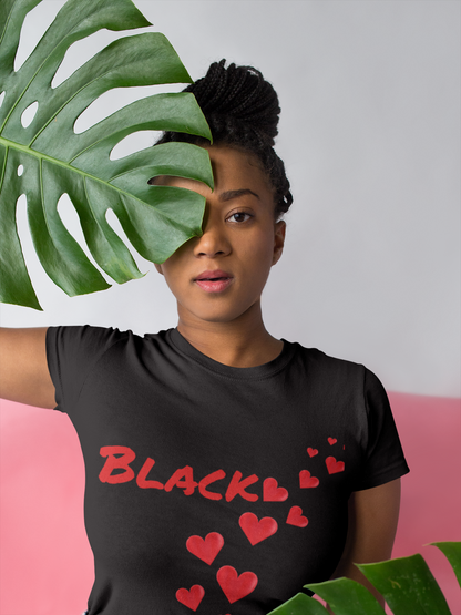 Black Love So Much Love Women's Off The Shoulder T-Shirt