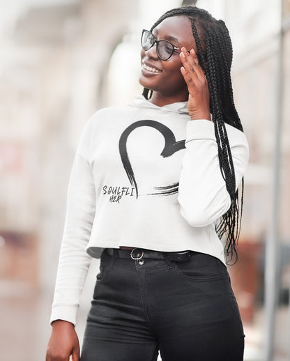 Soulfli Her Big Luv Women's Crop Hoodie