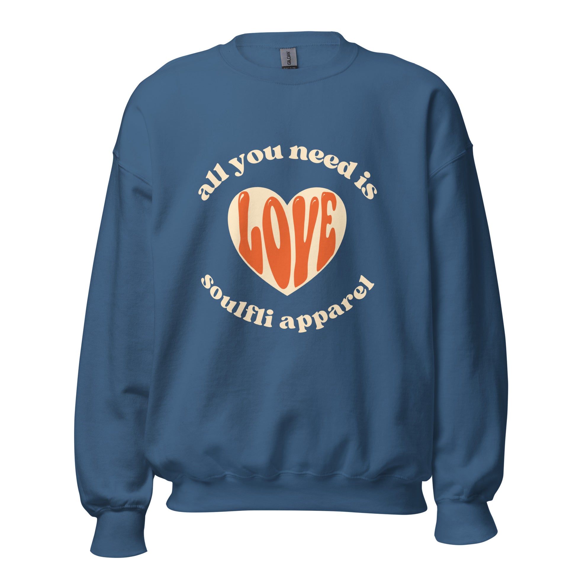 Love Is All You Need Felpa Donna Con Scollo Rotondo - Brisco Brands, Cotone E Poliestere